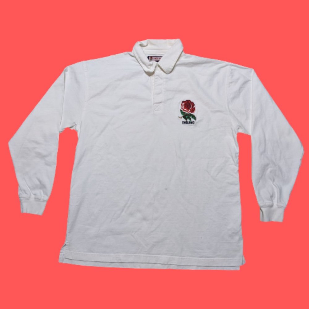 England Rose White Collard Men's Shirt Shirt LARGE